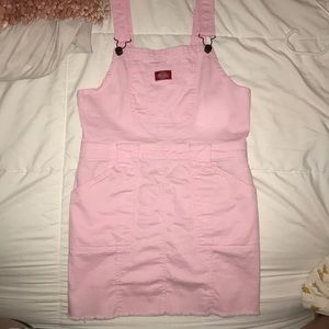 Pink dickies overall dress